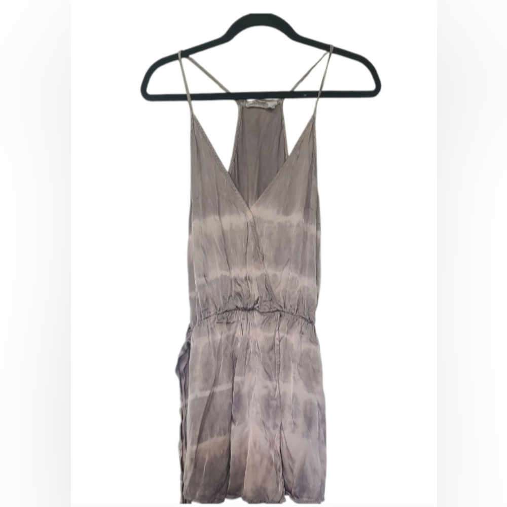 Rays for days Gray Tie-Dye Romper